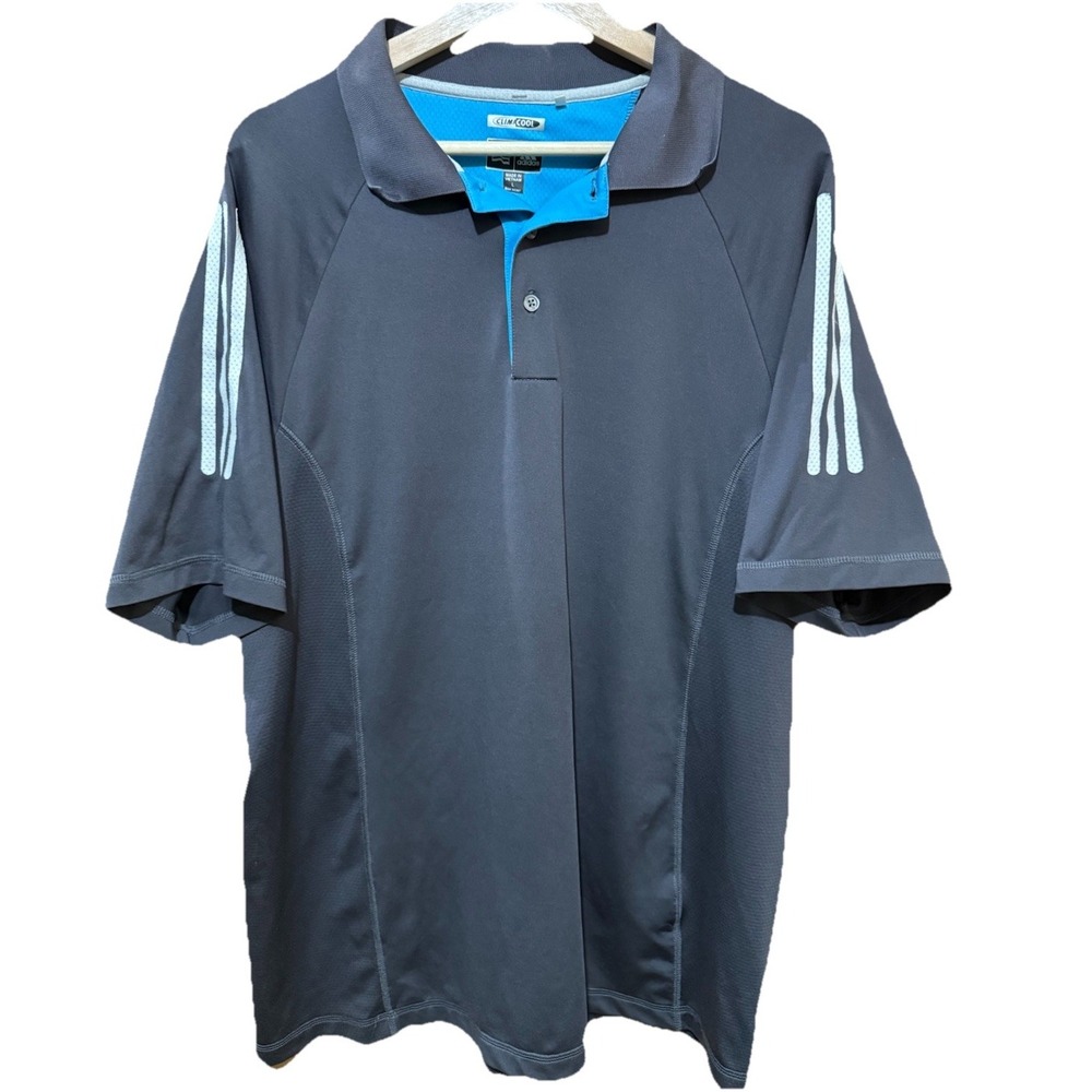 Adidas Climachill Golf Polo Shirt Mens Size Large Short Sleeve Gray EUC
